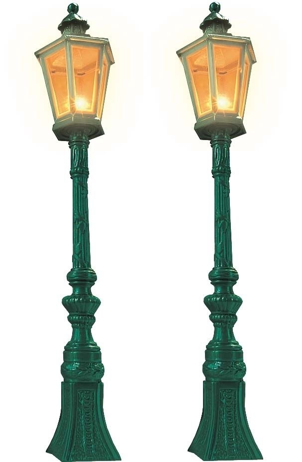 Busch 8621 - 2 Straßenlampen, grün I/G