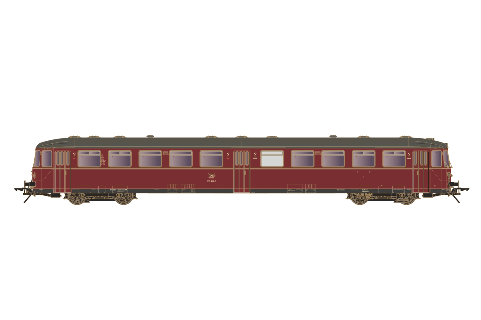 Lenz 40416-02 - Beiwagen BR 815, DB, Epoche 4, rot