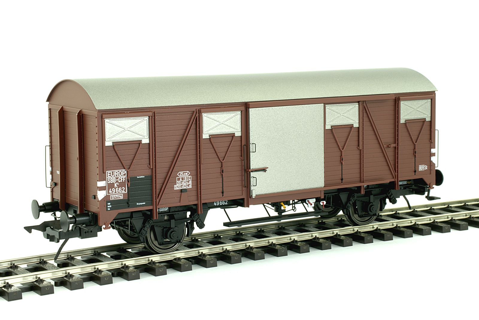 Lenz 42246-02 - Güterwagen K4, Stahldach, SBB, Epo